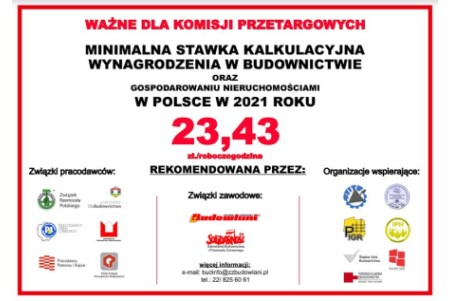 Read more about the article Minimalna Stawka Kalkulacyjna wynagrodzenia w budownictwie na 2021 rok